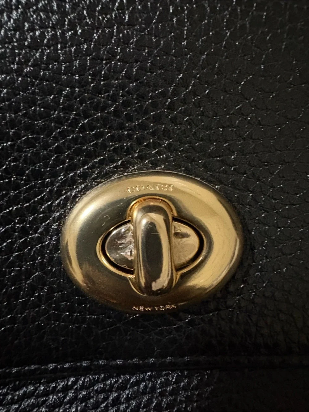 Classic Black Coach Leather Top-Handle Bag with Gold Hardware